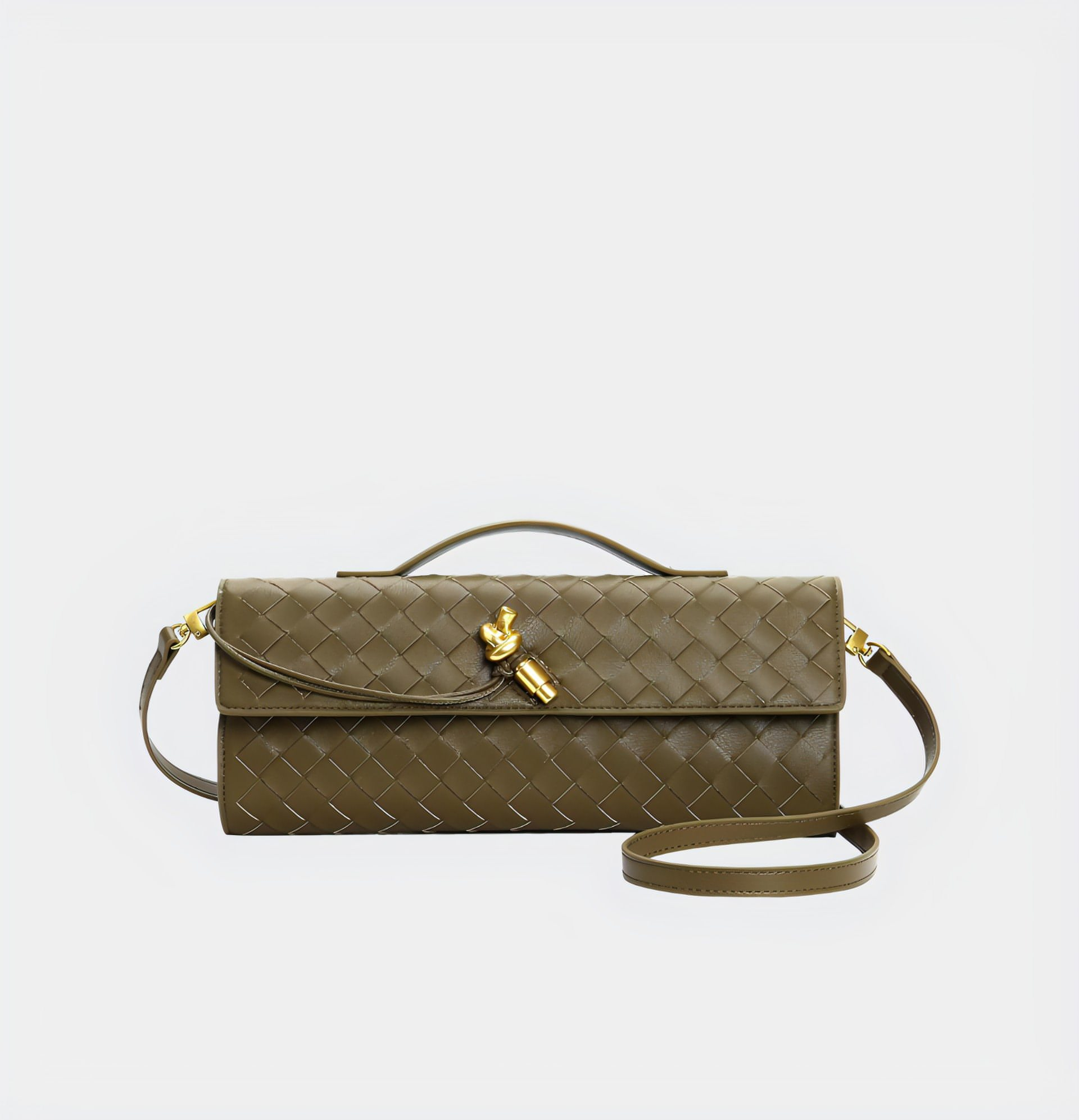 Geweven leren crossbody tas dames, luxe schoudertas | Bella Fiora