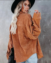 Serafina Top | Fluwelen Dames Top met Knoopsluiting en Vintage Uitstraling