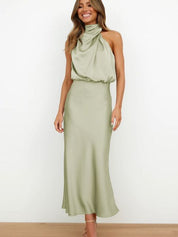 Lunaria Bellucci | Luxe Off-Shoulder Cocktailjurk van Satijn