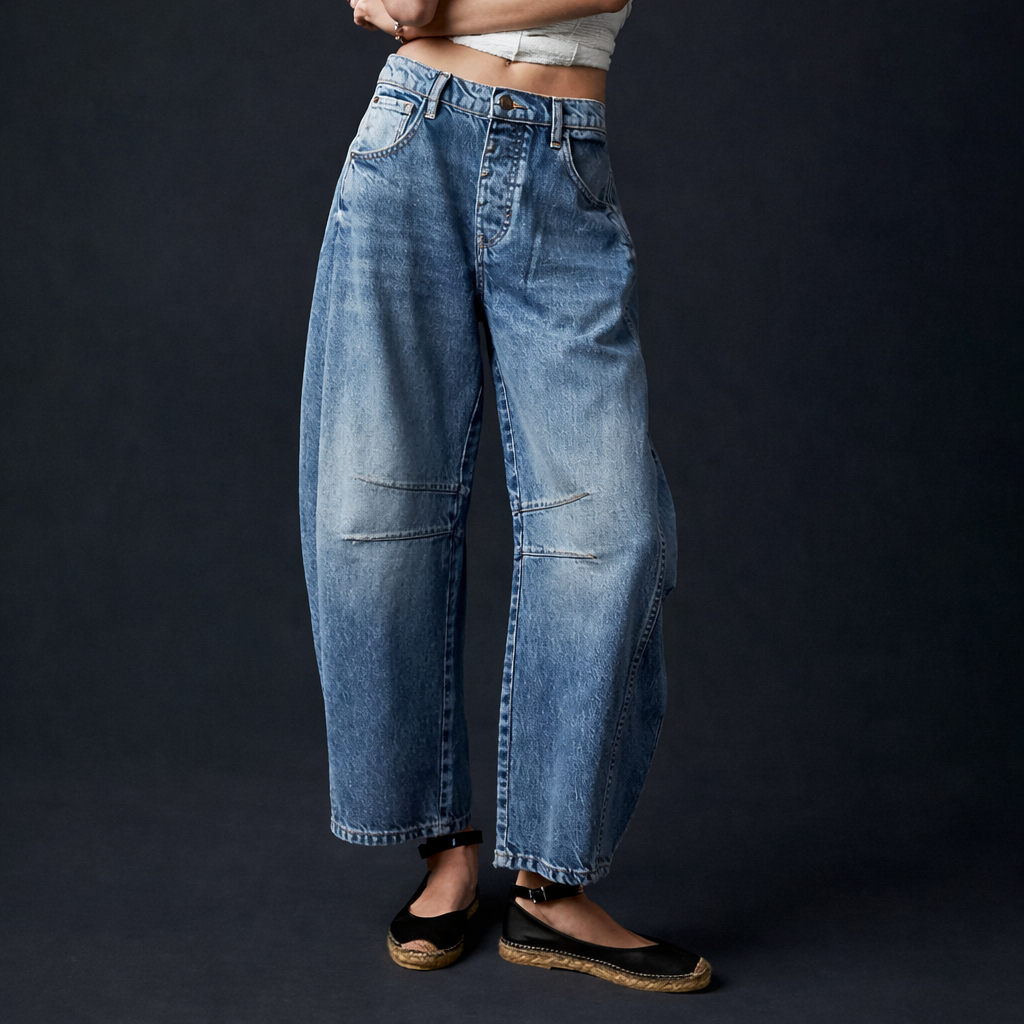 Vera | Comfortabele Wijde Broek Dames - Trendy Ballonbroek, Relaxed en Veelzijdig - Lichtbruin / Zwart / Wit