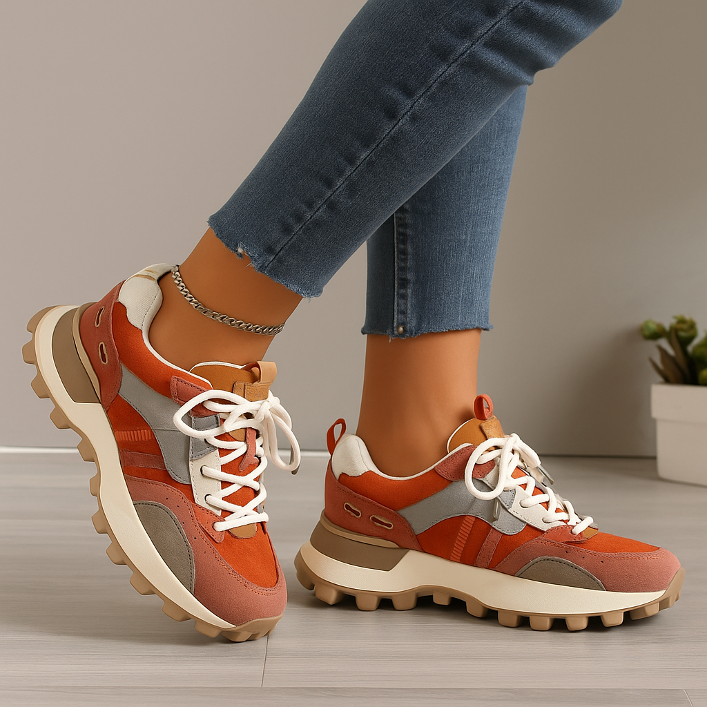 Tribe | Casual Sneakers Dames met Chunky Zool - Lichtgewicht, Comfortabel en Trendy - Oranje