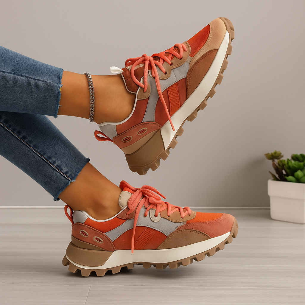 Tribe | Casual Sneakers Dames met Chunky Zool - Lichtgewicht, Comfortabel en Trendy - Oranje