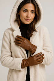 Giulia Bellini | Elegante Lange Teddy Damesjas met Capuchon