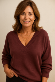 MAE Original | Luxe Kasjmier Dames Pullover met V-hals