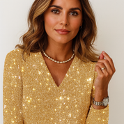 Elena Moretti | Glitter V-hals Blouse