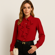 Elegante Blouse Dames met verfijnde ruches - Giulia Romano