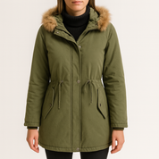 Luciana Gewatteerde dames winterjas – warm jack met capuchon en synthetisch bont