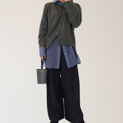 Livia Zwart dames gebreid vest – casual ronde hals cardigan met zachte pasvorm