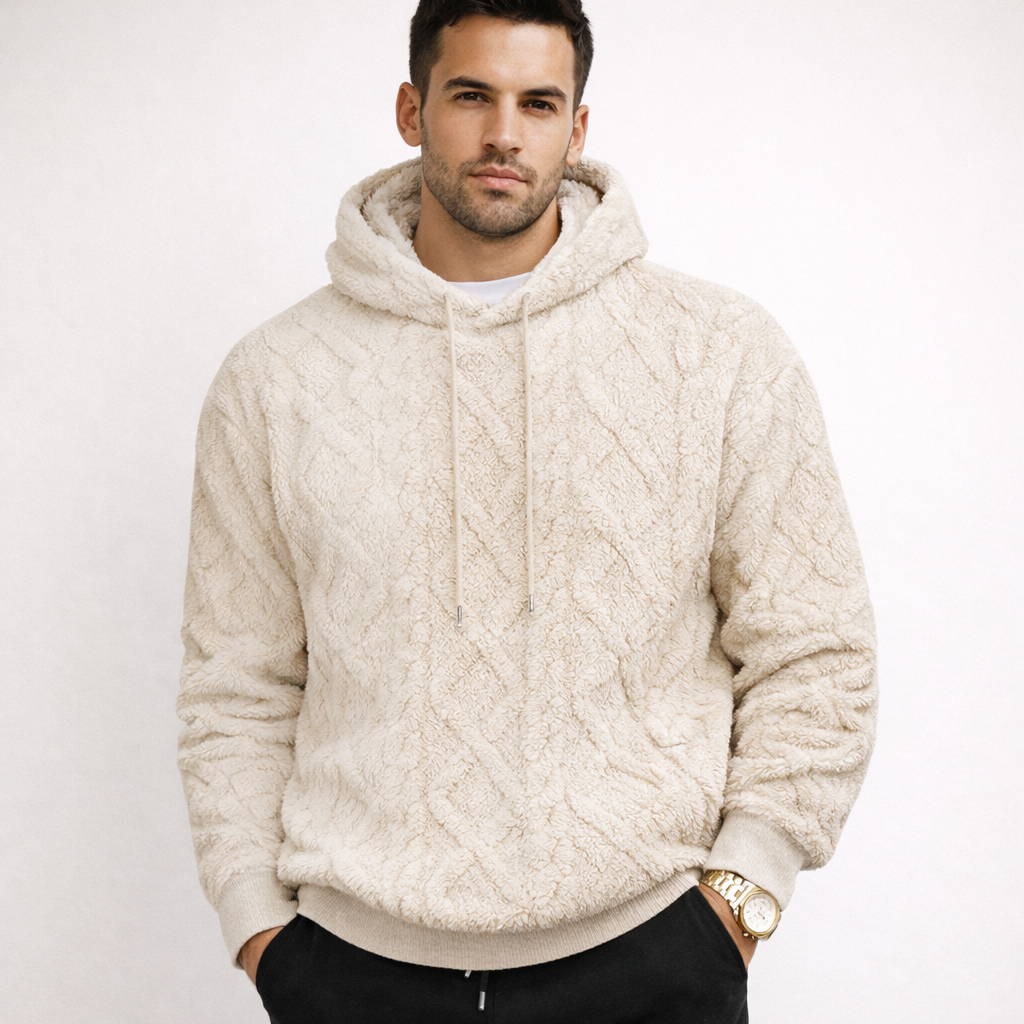 Luca Ferraro | Heren Gebreide Fleece Hoodie
