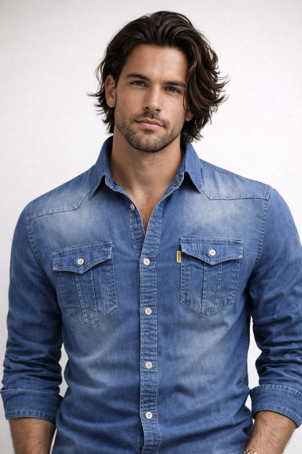 Morelli Lareaux | Stretch Denim Luxe Overhemd voor Heren