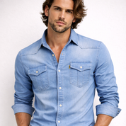 Morelli Lareaux | Stretch Denim Luxe Overhemd voor Heren