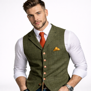 Lorenzo Dubois | Heren Gilet met Subtiel Ruitpatroon