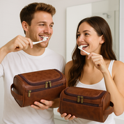 Lorenza | Luxe Leren Toilettas (Reizen, Unisex)