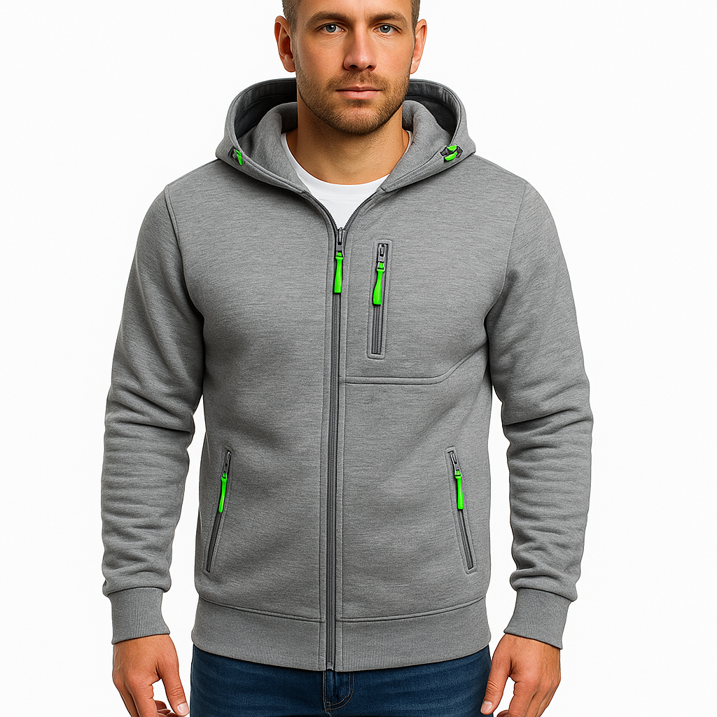 Lorenzo Valenti hoodie | Wollen Heren Hoodie Vest Met Rits