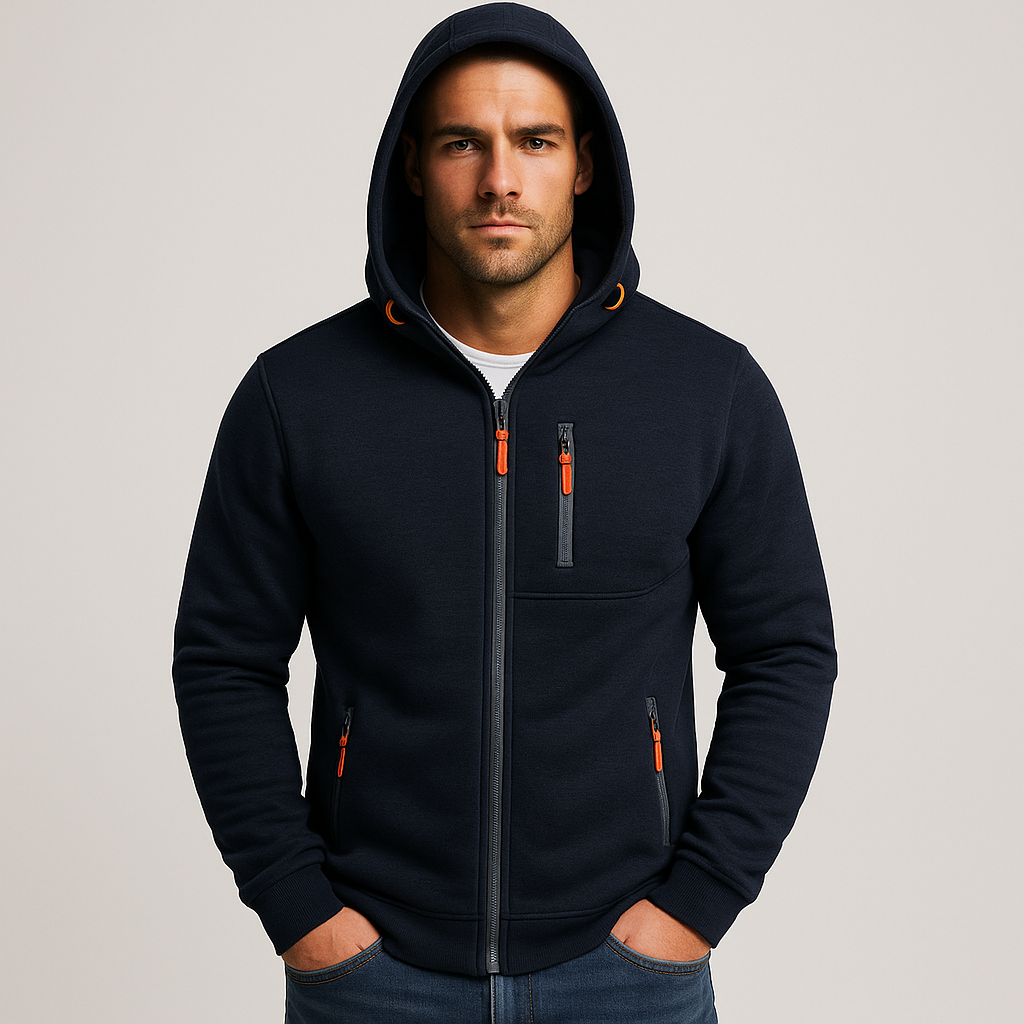 Lorenzo Valenti hoodie | Wollen Heren Hoodie Vest Met Rits