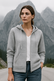 Mila Hoodie | Casual Hoodie met Rits en Wafelstructuur