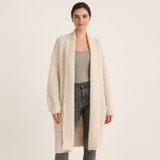 Sofia Bellini | V-Knit Lange Gebreide Vest met Luxe Uitstraling