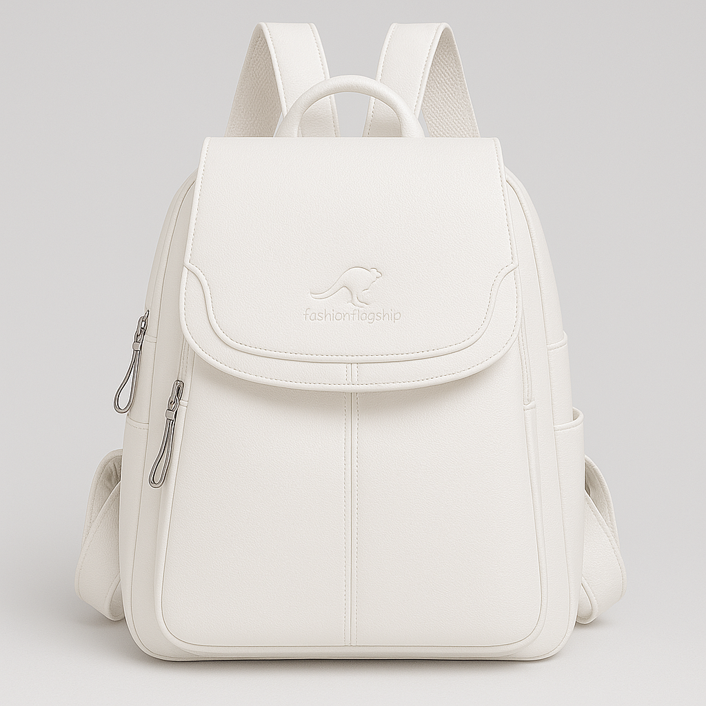 Lucia Leren dames rugzak – stijlvolle anti-diefstal rugtas met luxe reliëfafwerking