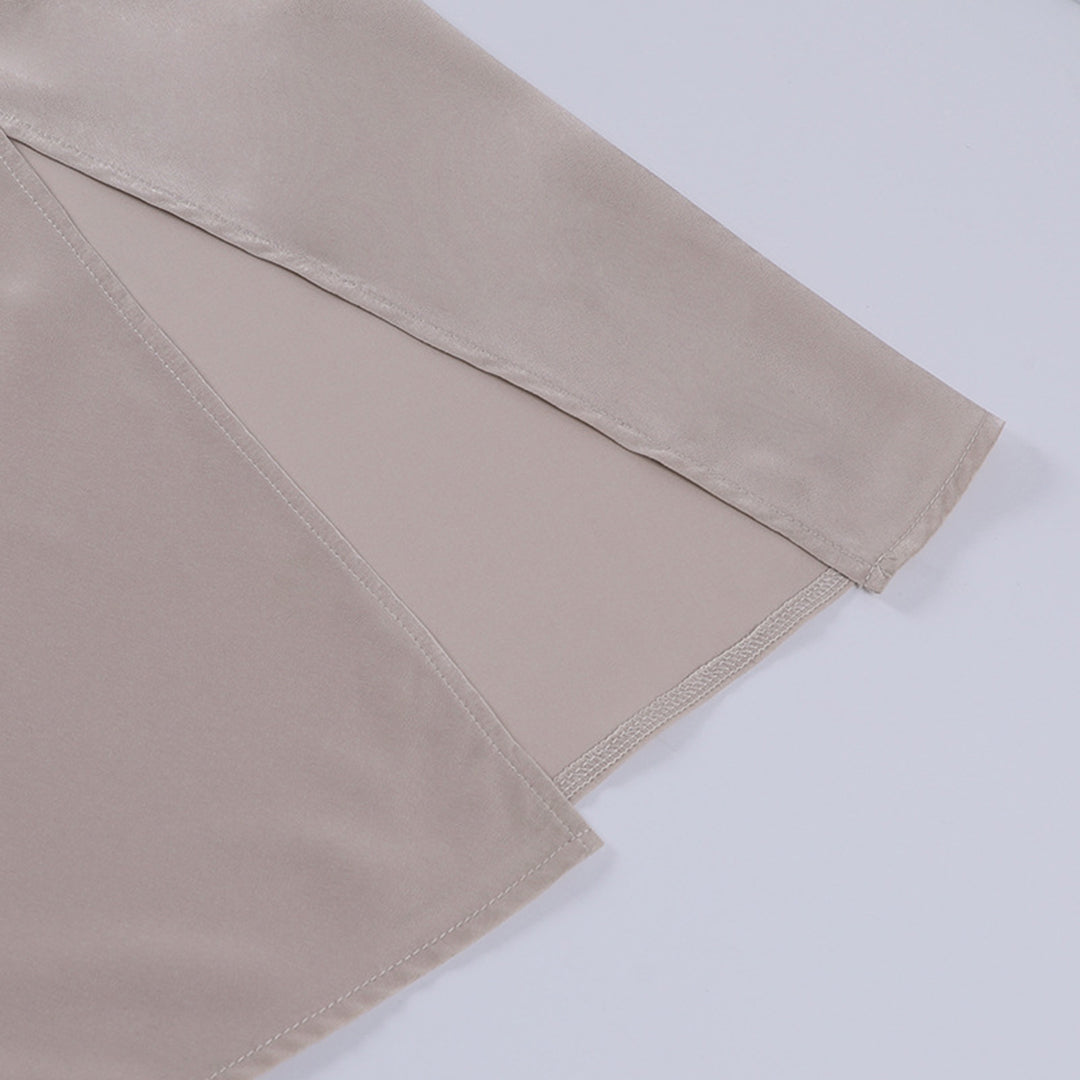 Amalia Jurk | Lange Chiffon & Satijnen Jurk met Pailletten en Elegante V-Hals