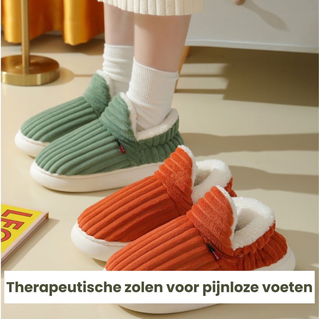 Sienna unisex sloffen – warme pantoffels met hoge instap & antislipzool