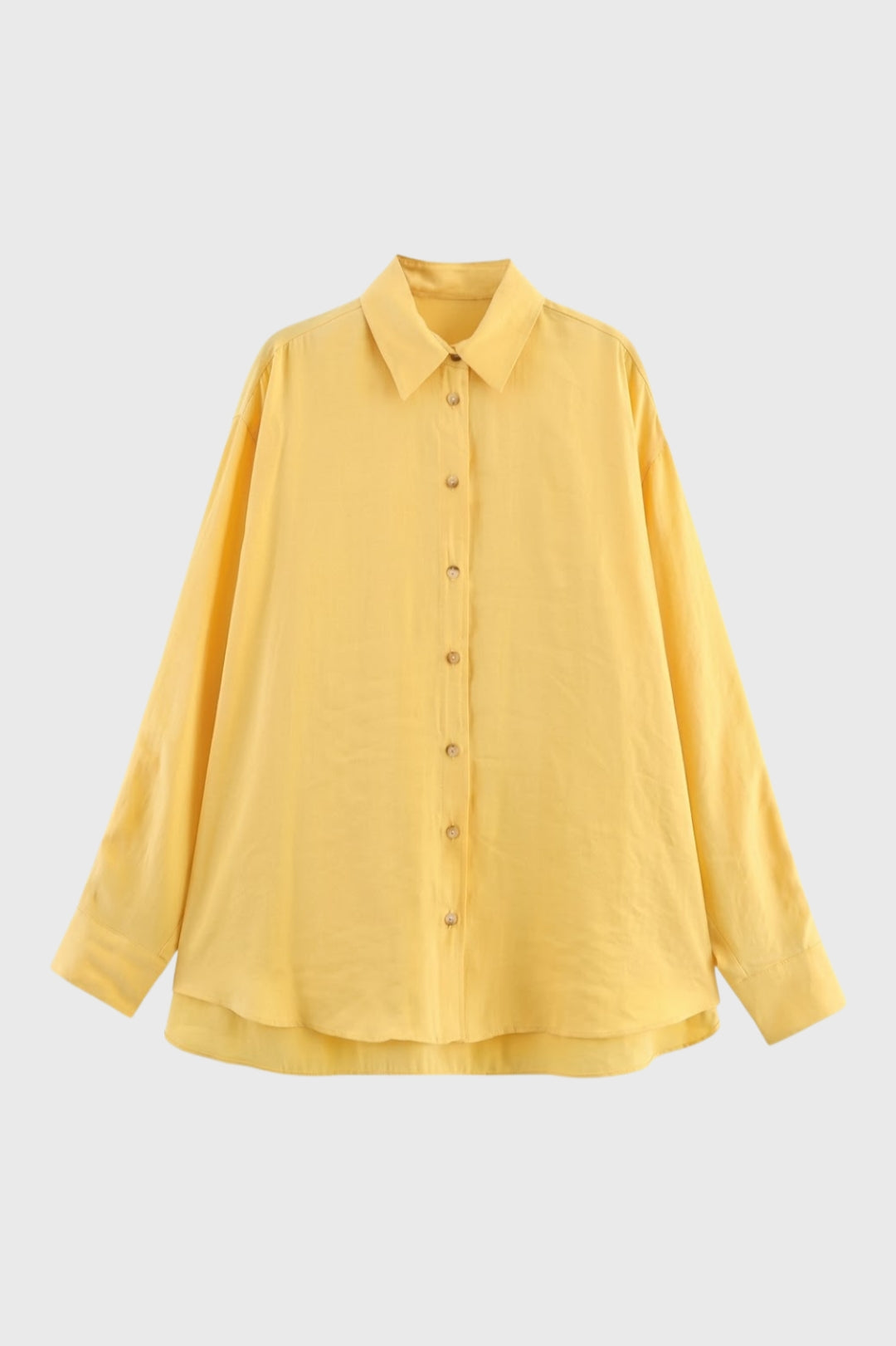 Luchtige Damesblouse met Knoopsluiting en Relaxte Pasvorm - Geel / Bruin / Donkerbruin - Maelen