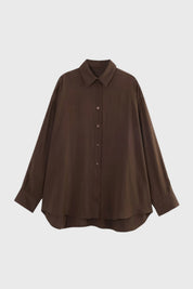 Luchtige Damesblouse met Knoopsluiting en Relaxte Pasvorm - Geel / Bruin / Donkerbruin - Maelen