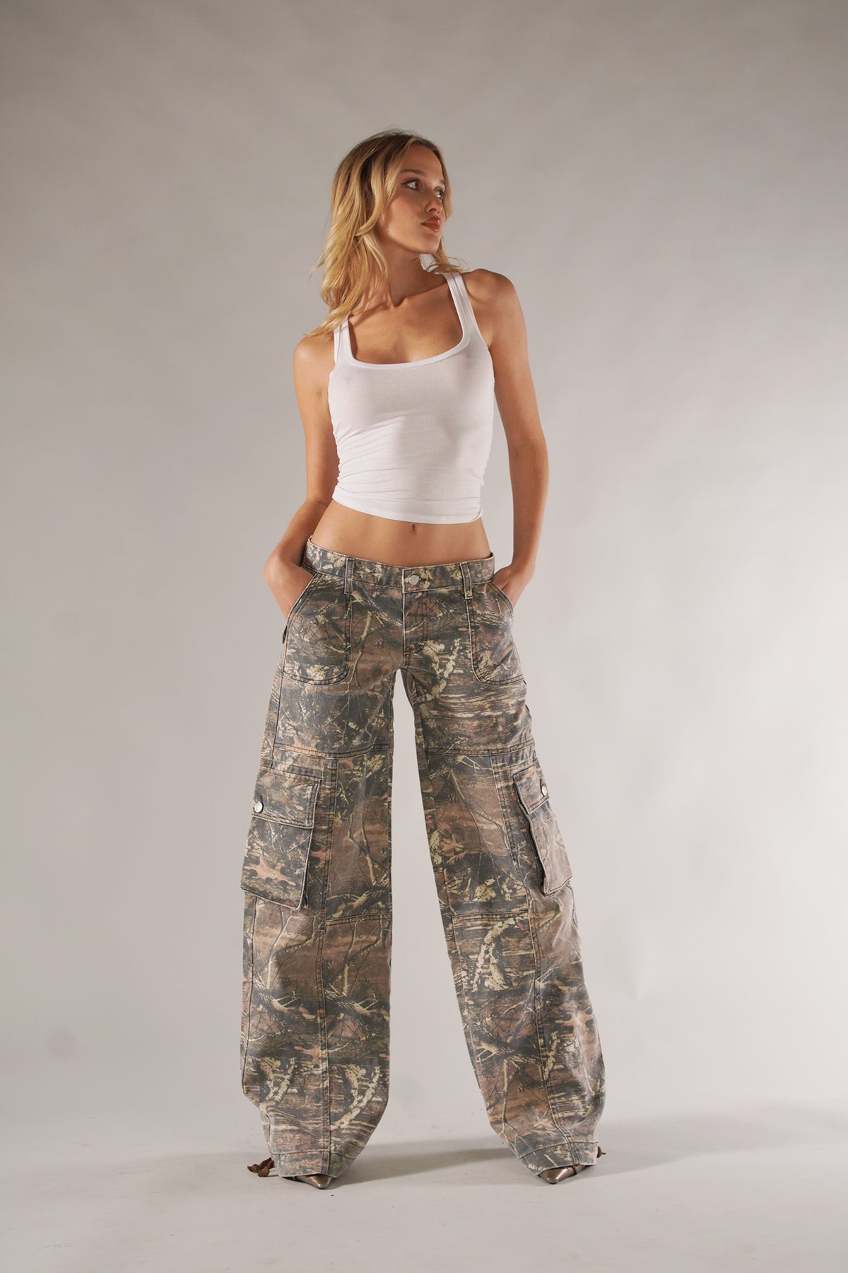 Giulia Cargo | Camo Cargo Broek voor Dames met Stoere Print en Praktische Zakken