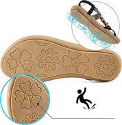 Dames Sandalen Orthopedisch Comfort Gevlochten Bandjes Kurk Zool - Kobalt Blauw / Mahonie Bruin / Beige Bali - Maelen