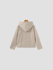 Marta Dames fleece cardigan met capuchon – comfortabele vestjas met rits voor dagelijks gebruik
