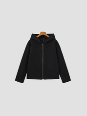 Marta Dames fleece cardigan met capuchon – comfortabele vestjas met rits voor dagelijks gebruik