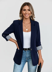 Serena Dames blazer met smalle pasvorm – elegante blazer met één knoopsluiting voor werk en vrije tijd