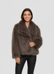 Alessia Dames kunstbont jas – zachte warme faux fur jas met elegante pasvorm
