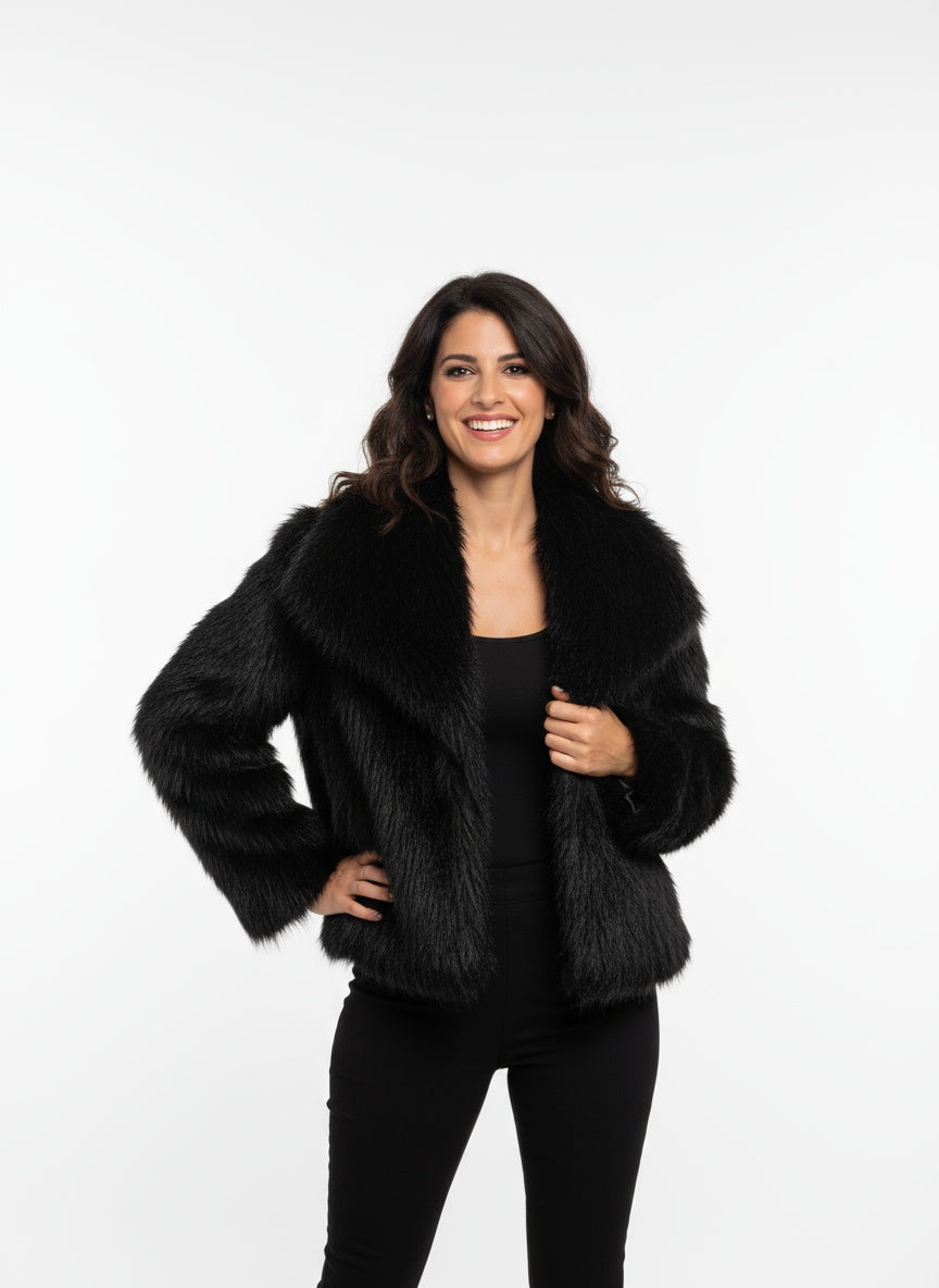 Alessia Dames kunstbont jas – zachte warme faux fur jas met elegante pasvorm