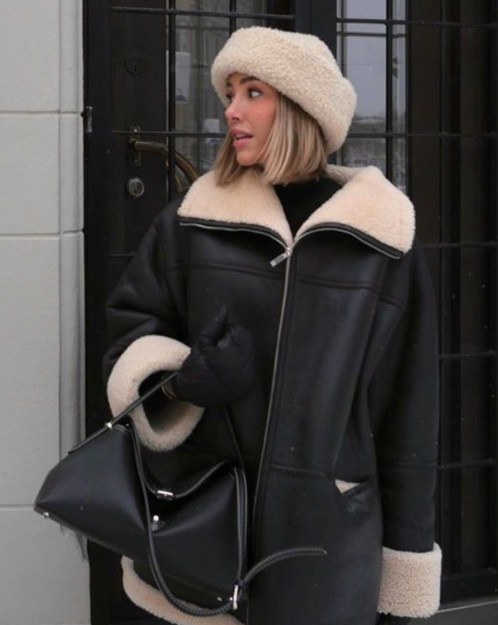 Rosa Winterjas | Dames winterjas met ritssluiting, dikke afwerking en zijzakken