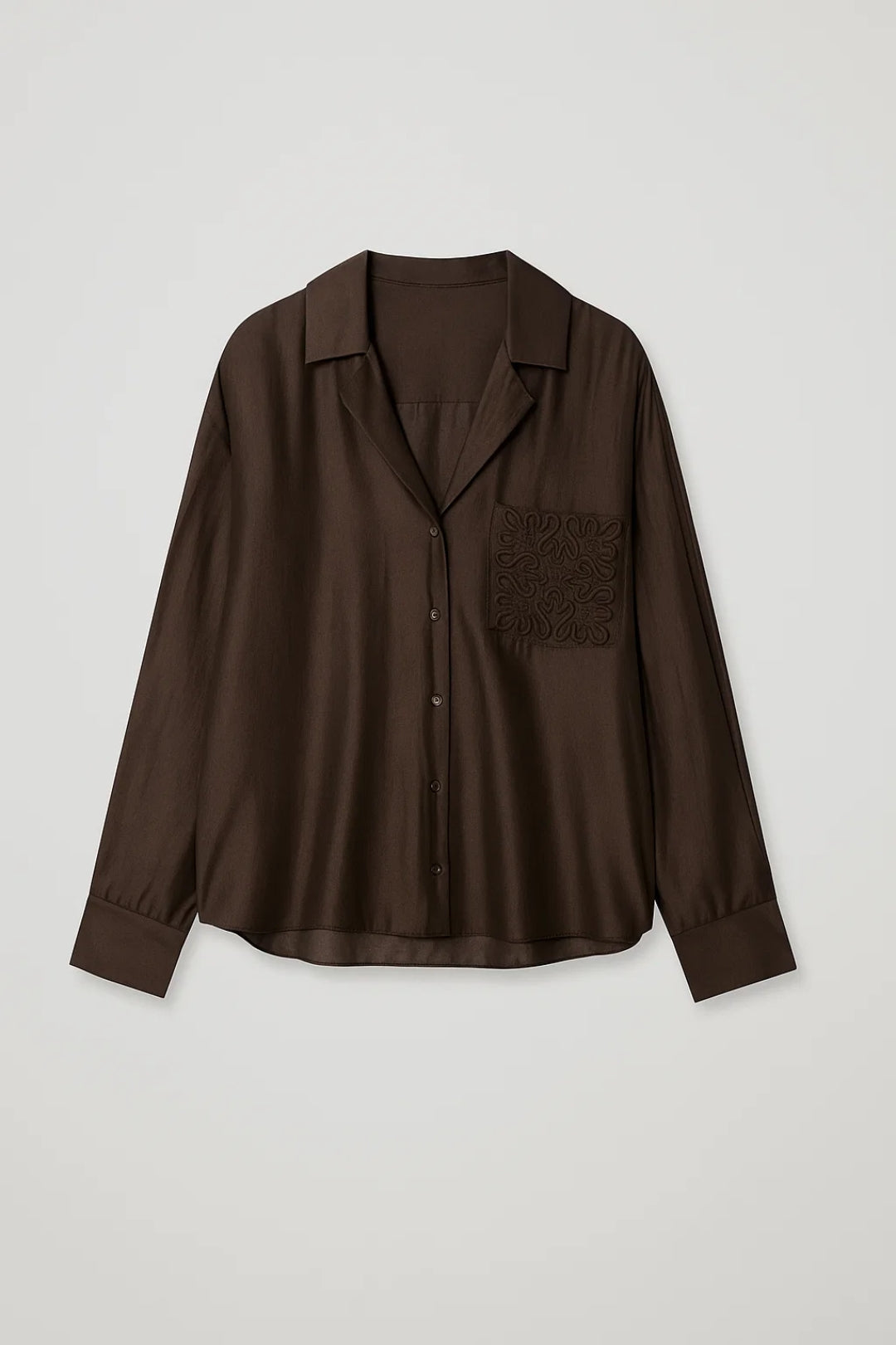 Minimalistische Damesblouse met Kraag en Relaxte Pasvorm - Donkerbruin / Lichtgeel / Wit - Maelen