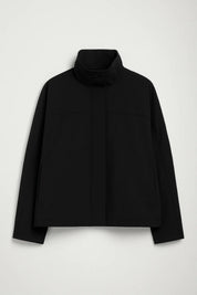 Oversized Tussenjas Dames met Hoge Col en Lange Mouwen - Zwart - Maelen
