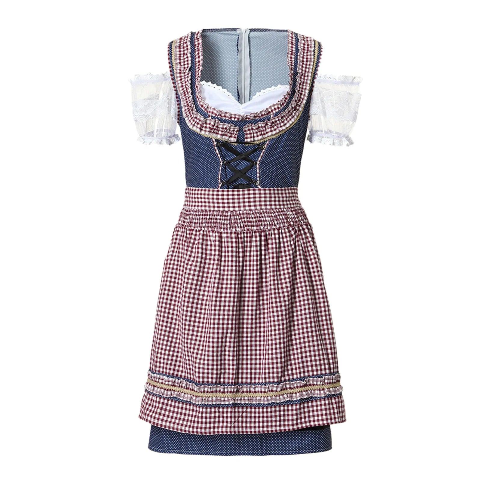 Elif Dirndl Jurk | Geruite Oktoberfest-jurk met Moderne Twist en Flatterende Pasvorm