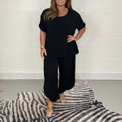 Daisy Set | Tweedelige Dames Set met Losvallende Culotte Broek en Comfortabele Top