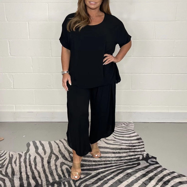 Daisy Set | Tweedelige Dames Set met Losvallende Culotte Broek en Comfortabele Top