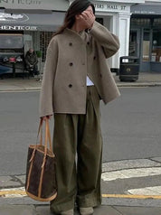 Anneliese Jas | Double-Breasted Damesjas met Staande Kraag en Klassieke Look