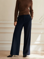 Giovanna Elegante dames pantalon met hoge taille – wijde stofbroek met stijlvolle pasvorm