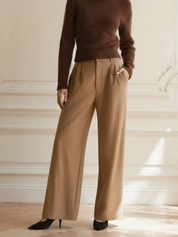 Giovanna Elegante dames pantalon met hoge taille – wijde stofbroek met stijlvolle pasvorm