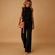 Noa dames jumpsuit – elegante one-piece met ronde hals en wijde pijpen