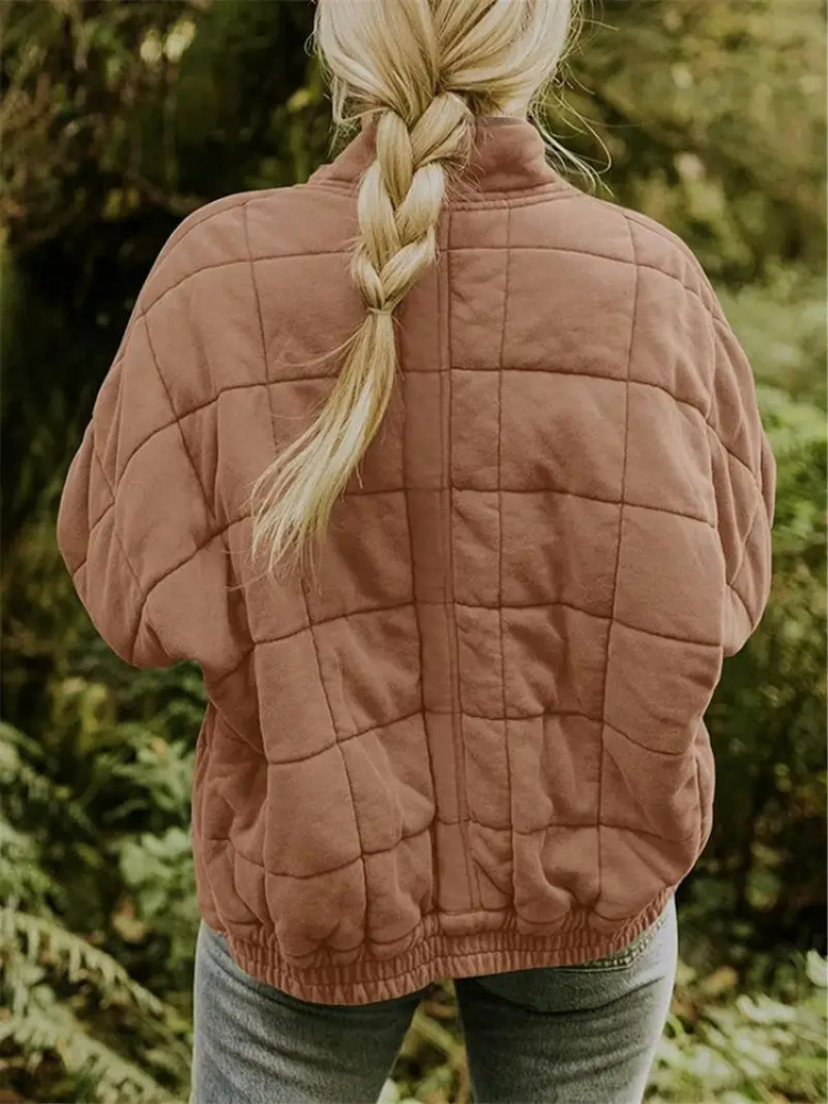 Tussenjas Dames Gewatteerd | Blokpatroon Jas Casual En Warm – Elara Nordvik