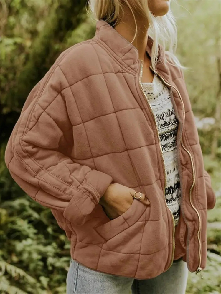 Tussenjas Dames Gewatteerd | Blokpatroon Jas Casual En Warm – Elara Nordvik