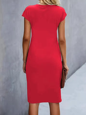 Getailleerde Midi Jurk Dames met Flatterend Silhouet en Korte Mouw - Anita Moreno