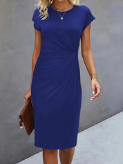 Getailleerde Midi Jurk Dames met Flatterend Silhouet en Korte Mouw - Anita Moreno