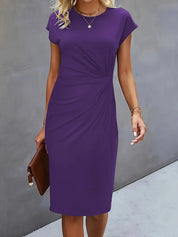 Getailleerde Midi Jurk Dames met Flatterend Silhouet en Korte Mouw - Anita Moreno