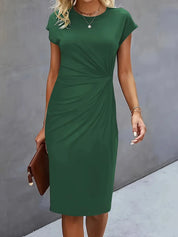 Getailleerde Midi Jurk Dames met Flatterend Silhouet en Korte Mouw - Anita Moreno