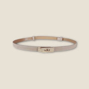 Duclia | Stijlvol Luxe Dames Riem met Gouden Gesp - Smal, Elegant en Veelzijdig - Bruin / Zwart / Nude